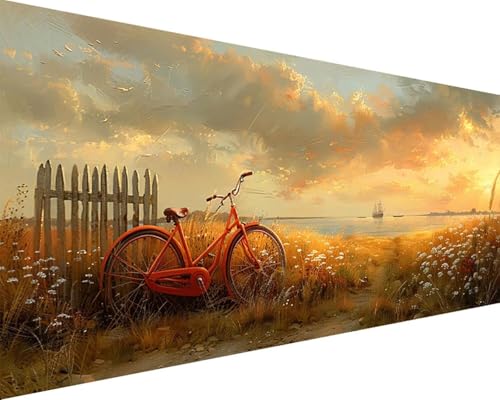 Malen Nach Zahlen Landschaft Malen Nach Zahlen Erwachsene Fallen Paint by Numbers Kits mit 3 - Pinseln und Acrylfarben Handgemalt Ölgemälde Farbige Leinwand Set, Geschenke für Frauen 30x60cm c3-21Y von BAIYAACO