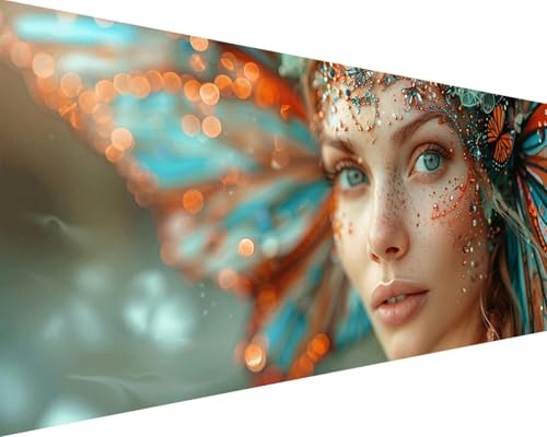 Malen Nach Zahlen Mädchen Malen Nach Zahlen Erwachsene Frauen Paint by Numbers Kits mit 3 - Pinseln und Acrylfarben Handgemalt Ölgemälde Farbige Leinwand Set, Geschenke für Frauen 40x80cm r3-22B von BAIYAACO