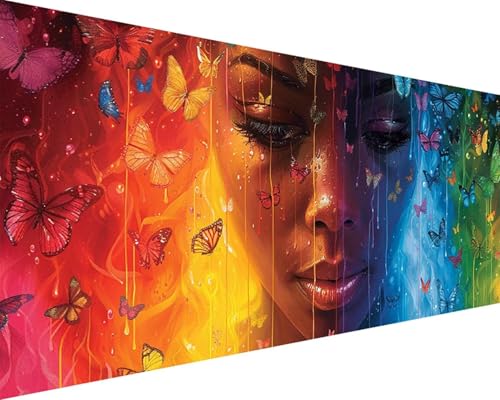 Malen Nach Zahlen Mädchen Malen Nach Zahlen Erwachsene Schmetterling Paint by Numbers Kits mit Pinseln und Acrylfarben Handgemalt Ölgemälde Farbige Leinwand Set, Geschenke für Frauen 30x60cm e3-129 von BAIYAACO