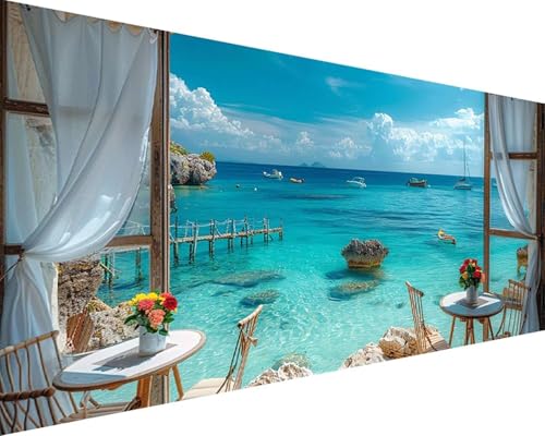 Malen Nach Zahlen Meer Malen Nach Zahlen Erwachsene Strand Paint by Numbers mit 3 Pinseln und Acrylfarben Handgemalt Ölgemälde Farbige Leinwand Set, Geschenke für Frauen, Zimmer Deko 100x200cm r3-194 Malen Nach Zahlen Meer Malen Nach Zahlen Erwachsene Strand Paint by Numbers mit 3 Pinseln und Acrylfarben Handgemalt Ölgemälde Farbige Leinwand Set, Geschenke für Frauen, Zimmer Deko 100x200cm r3-194 von BAIYAACO