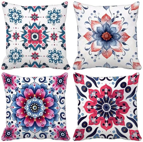 Outdoor Kissen Rosa Kissenbezug 40x40 4er Set, Outdoor Kissen Weich Gartenkissen Blume kissenbezüge, Quadrat Zierkissenbezüge für Frühling Garten Terrasse Bank Wohnzimmer Zimmer Deko Geschenk s98-R Outdoor Kissen Rosa Kissenbezug 40x40 4er Set, Outdoor Kissen Weich Gartenkissen Blume kissenbezüge, Quadrat Zierkissenbezüge für Frühling Garten Terrasse Bank Wohnzimmer Zimmer Deko Geschenk s98-R von BAIYAACO
