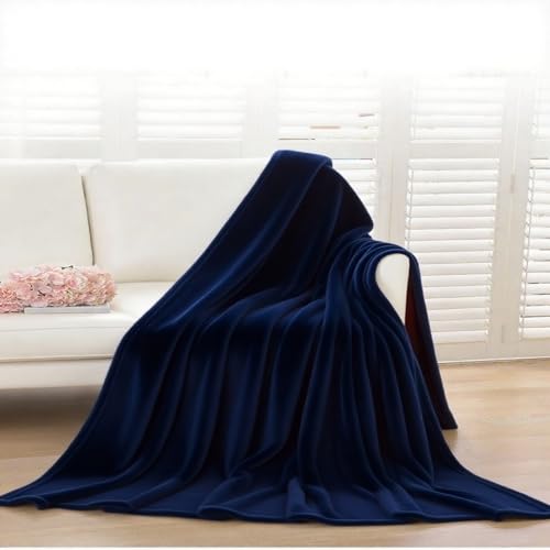 BAIYUNFC Kuscheldecke 100 x 280 cm Leicht, Weich, Atmungsaktiv, Wohn-Kuscheldecken für Mama, Frauen Und Freundin, Dunkelblau von BAIYUNFC