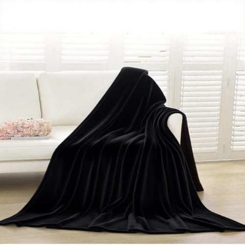 BAIYUNFC Kuscheldecke 130 x 160 cm Leicht, Weich, Atmungsaktiv, Wohn-Kuscheldecken für Mama, Frauen Und Freundin, Schwarz von BAIYUNFC