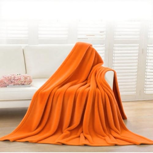 BAIYUNFC Kuscheldecke 130 x 240 cm Leicht, Weich, Atmungsaktiv, Wohn-Kuscheldecken für Mama, Frauen Und Freundin, Orange von BAIYUNFC
