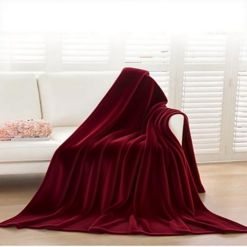 BAIYUNFC Kuscheldecke 160 x 170 cm Leicht, Weich, Atmungsaktiv, Wohn-Kuscheldecken für Mama, Frauen Und Freundin, Weinrot BAIYUNFC Kuscheldecke 160 x 170 cm Leicht, Weich, Atmungsaktiv, Wohn-Kuscheldecken für Mama, Frauen Und Freundin, Weinrot von BAIYUNFC