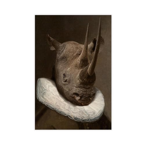 BAJHTGHG Altered Art Rhino-Druck, Leinwandposter, Schlafzimmer, Dekoration, Landschaftsdekoration, Geschenk, 50 x 75 cm von BAJHTGHG