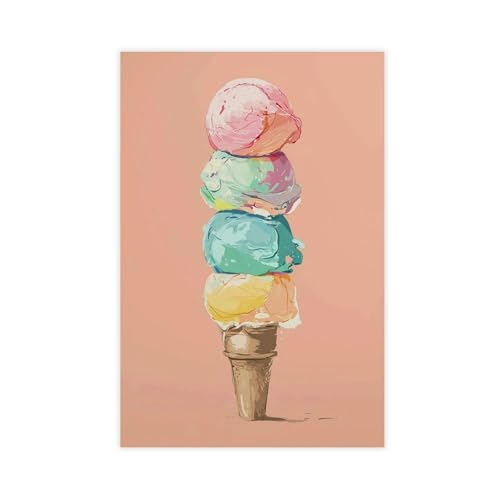 BAJHTGHG Buntes Eistütenposter, Leinwand-Poster, Wandkunstdruck, Bild, Gemälde, 20 x 30 cm BAJHTGHG Buntes Eistütenposter, Leinwand-Poster, Wandkunstdruck, Bild, Gemälde, 20 x 30 cm von BAJHTGHG