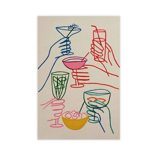 BAJHTGHG Buntes Getränke-Poster, Leinwand-Poster, Wandkunstdruck, Bild, Gemälde, 60 x 90 cm von BAJHTGHG