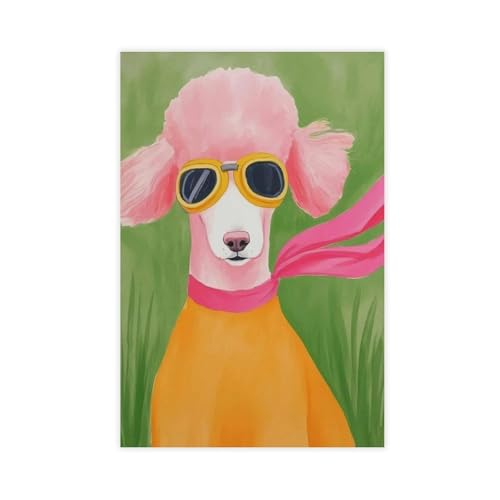 BAJHTGHG Cooles Pudel-Hunde-Poster, Leinwand-Poster, Schlafzimmerdekoration, Landschaftsdekoration, Geschenk, 50 x 75 cm von BAJHTGHG