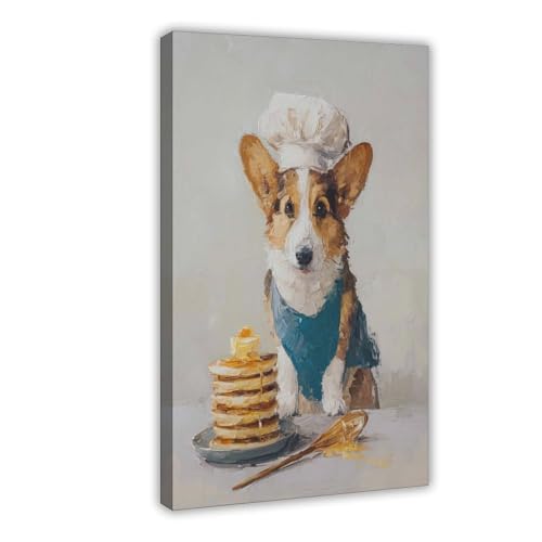 BAJHTGHG Corgi Chef Pancake Poster auf Leinwand, Wandkunstdruck, Bild, Gemälde, 50 x 75 cm BAJHTGHG Corgi Chef Pancake Poster auf Leinwand, Wandkunstdruck, Bild, Gemälde, 50 x 75 cm von BAJHTGHG