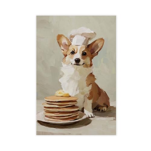 BAJHTGHG Corgi Chef Pfannkuchen Leinwandposter Schlafzimmer Dekor Landschaft Dekor Geschenk 50 x 75 cm BAJHTGHG Corgi Chef Pfannkuchen Leinwandposter Schlafzimmer Dekor Landschaft Dekor Geschenk 50 x 75 cm von BAJHTGHG