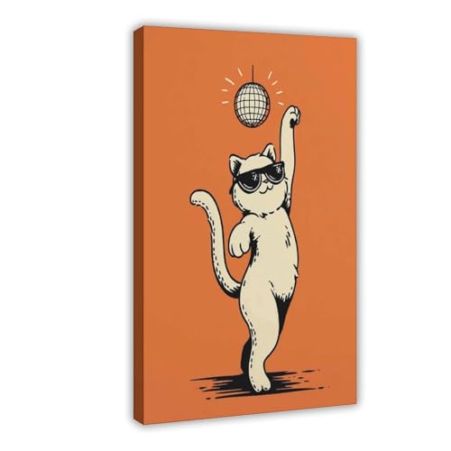 BAJHTGHG Disco-Katzen-Poster, flippiges Leinwand-Poster, Schlafzimmer-Dekor, Landschaftsdekoration, Geschenk, 30 x 45 cm BAJHTGHG Disco-Katzen-Poster, flippiges Leinwand-Poster, Schlafzimmer-Dekor, Landschaftsdekoration, Geschenk, 30 x 45 cm von BAJHTGHG