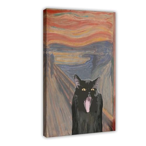 BAJHTGHG Edvard Munch Scream Katzen-Druck, Leinwand-Poster, Schlafzimmer-Dekor, Landschaftsdekoration, Geschenk, 30 x 45 cm BAJHTGHG Edvard Munch Scream Katzen-Druck, Leinwand-Poster, Schlafzimmer-Dekor, Landschaftsdekoration, Geschenk, 30 x 45 cm von BAJHTGHG