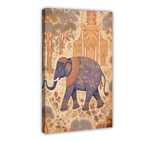 BAJHTGHG Indischer Elefanten-Druck, Leinwandposter, Schlafzimmer, Dekoration, Landschaftsdekoration, Geschenk, 30 x 45 cm BAJHTGHG Indischer Elefanten-Druck, Leinwandposter, Schlafzimmer, Dekoration, Landschaftsdekoration, Geschenk, 30 x 45 cm von BAJHTGHG