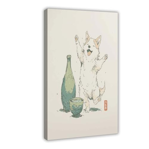BAJHTGHG Japanisches Leinwandposter mit niedlichem Hund, Wandkunstdruck, Bild, Gemälde, 30 x 45 cm BAJHTGHG Japanisches Leinwandposter mit niedlichem Hund, Wandkunstdruck, Bild, Gemälde, 30 x 45 cm von BAJHTGHG