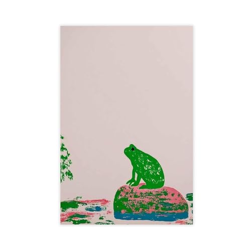 BAJHTGHG Kunstdruck auf Leinwand, Motiv: bunter Frosch, 60 x 90 cm von BAJHTGHG