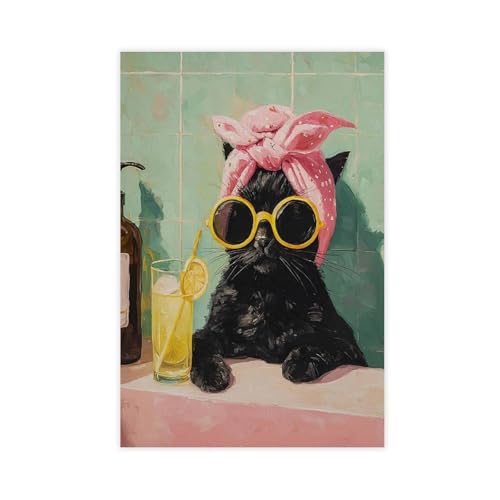 BAJHTGHG Kunstdruck auf Leinwand, Motiv: coole Katze, Schlafzimmer, Dekoration, Landschaftsdekoration, Geschenk, 40 x 60 cm BAJHTGHG Kunstdruck auf Leinwand, Motiv: coole Katze, Schlafzimmer, Dekoration, Landschaftsdekoration, Geschenk, 40 x 60 cm von BAJHTGHG