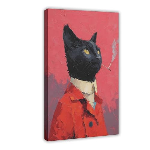 BAJHTGHG Kunstdruck auf Leinwand, Motiv: coole schwarze Katze, 60 x 90 cm BAJHTGHG Kunstdruck auf Leinwand, Motiv: coole schwarze Katze, 60 x 90 cm von BAJHTGHG