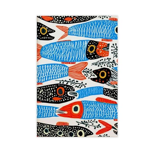 BAJHTGHG Leinwand-Poster, Motiv: bunte Sardinenfische, Wandkunstdruck, Bild, Gemälde, 40 x 60 cm BAJHTGHG Leinwand-Poster, Motiv: bunte Sardinenfische, Wandkunstdruck, Bild, Gemälde, 40 x 60 cm von BAJHTGHG