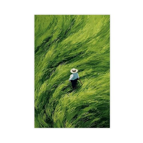 BAJHTGHG Leinwandposter "Green Field Farmer", Schlafzimmer, Dekoration, Landschaftsdekoration, Geschenk, 20 x 30 cm BAJHTGHG Leinwandposter "Green Field Farmer", Schlafzimmer, Dekoration, Landschaftsdekoration, Geschenk, 20 x 30 cm von BAJHTGHG