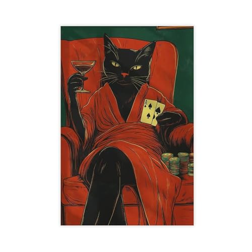 BAJHTGHG Leinwandposter mit Glücksspiel-Katze, Schlafzimmer, Dekoration, Landschaftsdekoration, Geschenk, 60 x 90 cm BAJHTGHG Leinwandposter mit Glücksspiel-Katze, Schlafzimmer, Dekoration, Landschaftsdekoration, Geschenk, 60 x 90 cm von BAJHTGHG