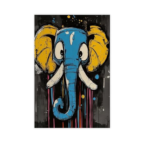 BAJHTGHG Leinwandposter mit abstraktem Elefant, Wandkunstdruck, Bild, Gemälde, 50 x 75 cm BAJHTGHG Leinwandposter mit abstraktem Elefant, Wandkunstdruck, Bild, Gemälde, 50 x 75 cm von BAJHTGHG