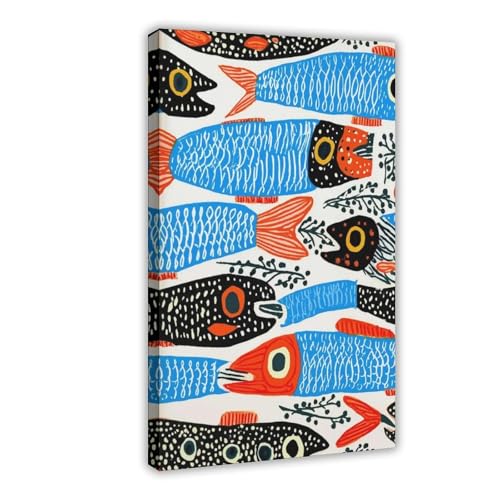 BAJHTGHG Leinwandposter mit bunten Sardinenfischen, Schlafzimmer, Dekoration, Landschaftsdekoration, Geschenk, 60 x 90 cm BAJHTGHG Leinwandposter mit bunten Sardinenfischen, Schlafzimmer, Dekoration, Landschaftsdekoration, Geschenk, 60 x 90 cm von BAJHTGHG