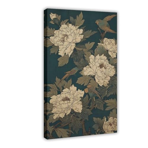 BAJHTGHG Leinwandposter mit dunklem japanischem Blumenmuster, 40 x 60 cm BAJHTGHG Leinwandposter mit dunklem japanischem Blumenmuster, 40 x 60 cm von BAJHTGHG