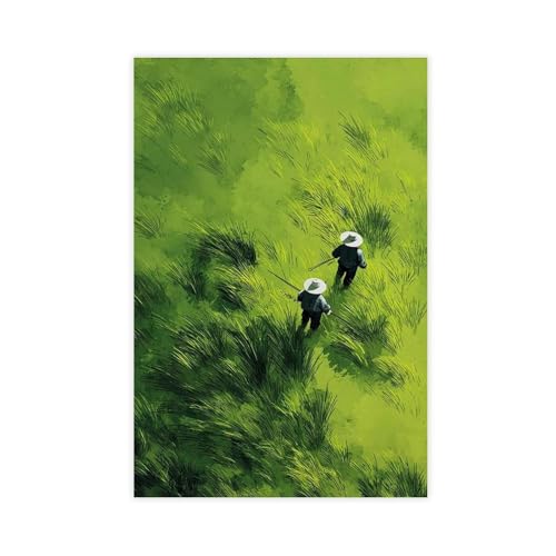 BAJHTGHG Leinwandposter mit grünem Reisfeld, Schlafzimmer, Dekoration, Landschaftsdekoration, Geschenk, 60 x 90 cm BAJHTGHG Leinwandposter mit grünem Reisfeld, Schlafzimmer, Dekoration, Landschaftsdekoration, Geschenk, 60 x 90 cm von BAJHTGHG