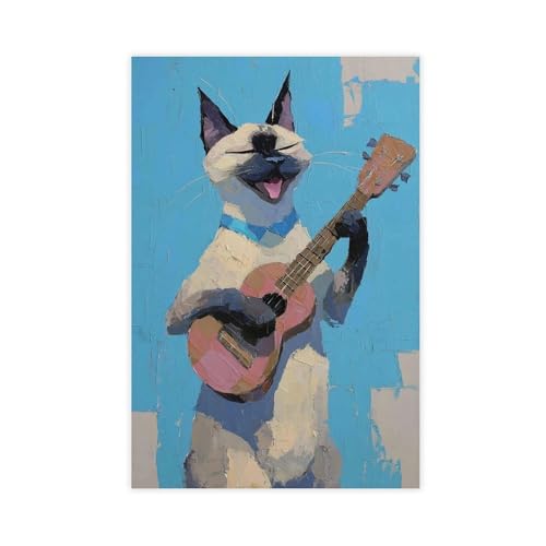 BAJHTGHG Leinwandposter mit lustiger Katze, Wandkunstdruck, 60 x 90 cm BAJHTGHG Leinwandposter mit lustiger Katze, Wandkunstdruck, 60 x 90 cm von BAJHTGHG