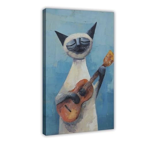BAJHTGHG Leinwandposter mit lustiger Katze, die Gitarre spielt, Schlafzimmer, Dekoration, Landschaftsdekoration, Geschenk, 20 x 30 cm BAJHTGHG Leinwandposter mit lustiger Katze, die Gitarre spielt, Schlafzimmer, Dekoration, Landschaftsdekoration, Geschenk, 20 x 30 cm von BAJHTGHG