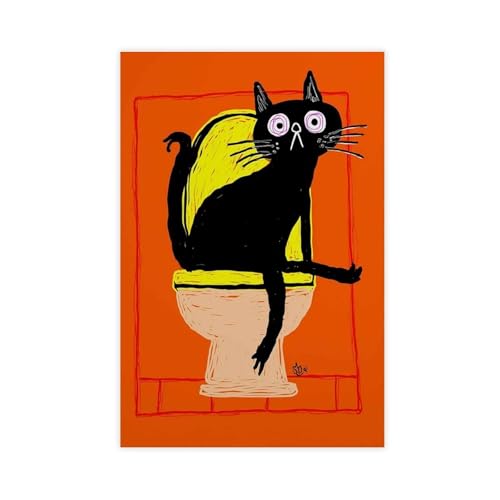 BAJHTGHG Leinwandposter mit lustiger Katze auf Toilette, Schlafzimmer, Landschaftsdekoration, Geschenk, 30 x 45 cm BAJHTGHG Leinwandposter mit lustiger Katze auf Toilette, Schlafzimmer, Landschaftsdekoration, Geschenk, 30 x 45 cm von BAJHTGHG