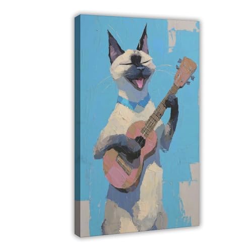 BAJHTGHG Lustige Katze spielende Leinwand Poster Schlafzimmer Dekor Landschaft Dekor Geschenk 40 x 60 cm BAJHTGHG Lustige Katze spielende Leinwand Poster Schlafzimmer Dekor Landschaft Dekor Geschenk 40 x 60 cm von BAJHTGHG