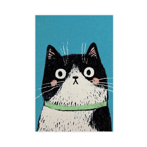 BAJHTGHG Lustiges Katzen-Poster, Leinwand-Poster, Schlafzimmer-Dekor, Landschaftsdekoration, Geschenk, 60 x 90 cm BAJHTGHG Lustiges Katzen-Poster, Leinwand-Poster, Schlafzimmer-Dekor, Landschaftsdekoration, Geschenk, 60 x 90 cm von BAJHTGHG