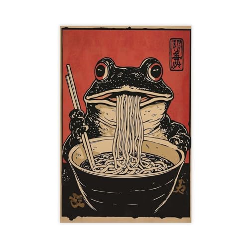 BAJHTGHG Poster, Motiv: Frosch, der Ramen isst, Leinwand, Poster, Wandkunstdruck, Bild, Gemälde, 30 x 45 cm BAJHTGHG Poster, Motiv: Frosch, der Ramen isst, Leinwand, Poster, Wandkunstdruck, Bild, Gemälde, 30 x 45 cm von BAJHTGHG