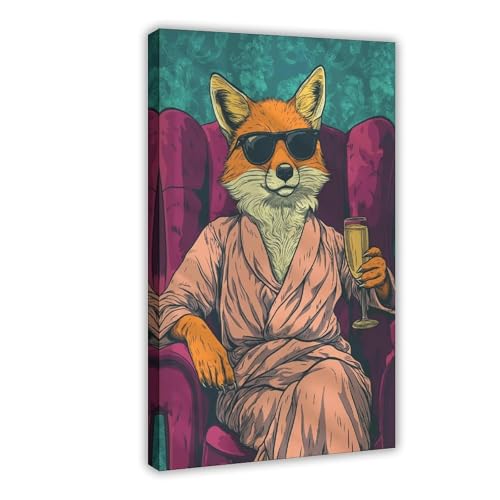 BAJHTGHG Poster auf Leinwand, Motiv Fancy Fox, Schlafzimmer, Dekoration, Landschaftsdekoration, Geschenk, 30 x 45 cm von BAJHTGHG