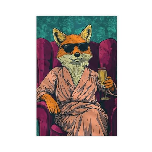 BAJHTGHG Poster auf Leinwand, Motiv Fancy Fox, Schlafzimmer, Dekoration, Landschaftsdekoration, Geschenk, 60 x 90 cm BAJHTGHG Poster auf Leinwand, Motiv Fancy Fox, Schlafzimmer, Dekoration, Landschaftsdekoration, Geschenk, 60 x 90 cm von BAJHTGHG