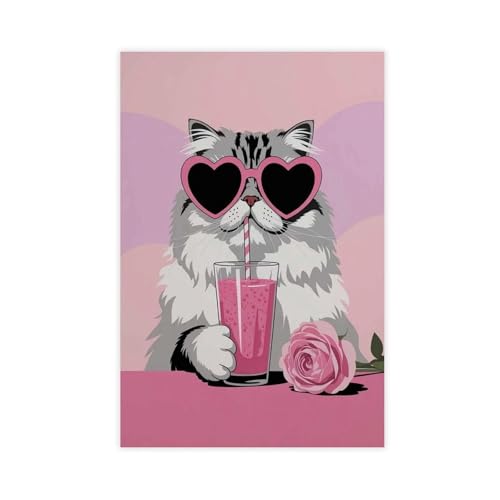BAJHTGHG Poster auf Leinwand, Motiv: Coole Katze, Schlafzimmer, Dekoration, Landschaftsdekoration, Geschenk, 50 x 75 cm BAJHTGHG Poster auf Leinwand, Motiv: Coole Katze, Schlafzimmer, Dekoration, Landschaftsdekoration, Geschenk, 50 x 75 cm von BAJHTGHG