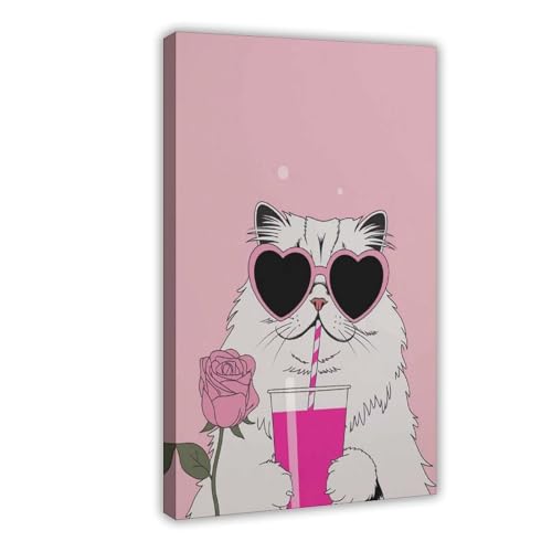 BAJHTGHG Poster auf Leinwand, Motiv: Coole Katze, Schlafzimmer, Dekoration, Landschaftsdekoration, Geschenk, 60 x 90 cm BAJHTGHG Poster auf Leinwand, Motiv: Coole Katze, Schlafzimmer, Dekoration, Landschaftsdekoration, Geschenk, 60 x 90 cm von BAJHTGHG
