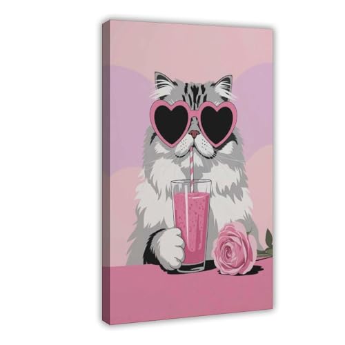BAJHTGHG Poster auf Leinwand, Motiv: Coole Katze, Wandkunstdruck, Bild, Gemälde, 50 x 75 cm BAJHTGHG Poster auf Leinwand, Motiv: Coole Katze, Wandkunstdruck, Bild, Gemälde, 50 x 75 cm von BAJHTGHG