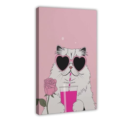 BAJHTGHG Poster auf Leinwand, Motiv: Coole Katze, Wandkunstdruck, Bild, Gemälde, 60 x 90 cm BAJHTGHG Poster auf Leinwand, Motiv: Coole Katze, Wandkunstdruck, Bild, Gemälde, 60 x 90 cm von BAJHTGHG