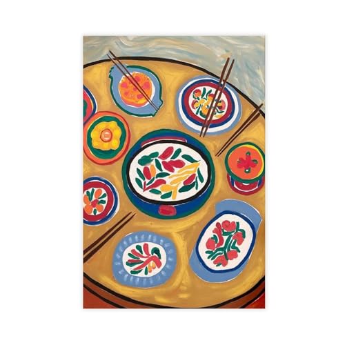 BAJHTGHG Poster auf Leinwand, Motiv: Hinese Food, Schlafzimmer, Dekoration, Landschaftsdekoration, Geschenk, 50 x 75 cm von BAJHTGHG