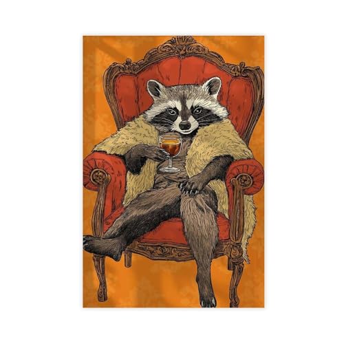 BAJHTGHG Poster mit Aufschrift "Fancy Racoon", Motiv: Trinktiere, Leinwand, Wandkunstdruck, Bild, Gemälde, 50 x 75 cm BAJHTGHG Poster mit Aufschrift "Fancy Racoon", Motiv: Trinktiere, Leinwand, Wandkunstdruck, Bild, Gemälde, 50 x 75 cm von BAJHTGHG