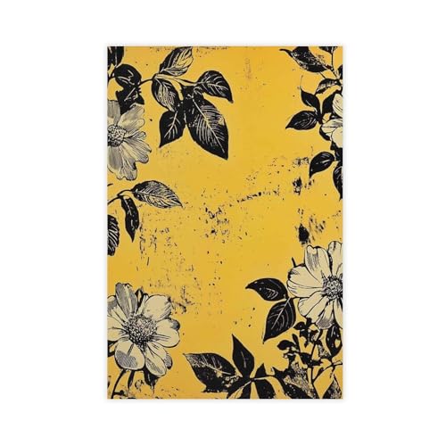 BAJHTGHG Poster mit Blumenmuster, Schwarz und Gelb, Leinwandposter, Wandkunstdruck, Bild, Gemälde, 30 x 45 cm BAJHTGHG Poster mit Blumenmuster, Schwarz und Gelb, Leinwandposter, Wandkunstdruck, Bild, Gemälde, 30 x 45 cm von BAJHTGHG