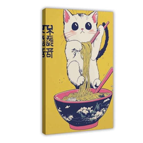 BAJHTGHG Poster mit niedlicher Katze, Ramen, Leinwand, Poster, Schlafzimmer, Dekoration, Landschaftsdekoration, Geschenk, 50 x 75 cm BAJHTGHG Poster mit niedlicher Katze, Ramen, Leinwand, Poster, Schlafzimmer, Dekoration, Landschaftsdekoration, Geschenk, 50 x 75 cm von BAJHTGHG