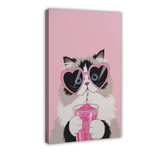 BAJHTGHG Wandkunst-Poster, Motiv: Coole Katze, Leinwand, Poster, Schlafzimmer, Dekoration, Landschaftsdekoration, Geschenk, 60 x 90 cm BAJHTGHG Wandkunst-Poster, Motiv: Coole Katze, Leinwand, Poster, Schlafzimmer, Dekoration, Landschaftsdekoration, Geschenk, 60 x 90 cm von BAJHTGHG