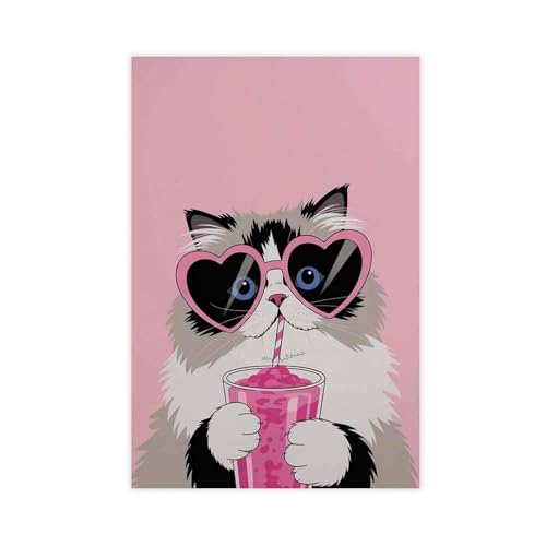 BAJHTGHG Wandkunst-Poster, Motiv: Coole Katze, Leinwand, Poster, Wandkunstdruck, Bild, Gemälde, 50 x 75 cm BAJHTGHG Wandkunst-Poster, Motiv: Coole Katze, Leinwand, Poster, Wandkunstdruck, Bild, Gemälde, 50 x 75 cm von BAJHTGHG