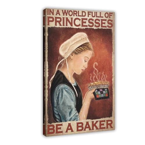 Leinwand-Poster, Motiv: Mädchen zum Backen, Schlafzimmer, Landschaftsdekoration, Geschenk, 20 x 30 cm Leinwand-Poster, Motiv: Mädchen zum Backen, Schlafzimmer, Landschaftsdekoration, Geschenk, 20 x 30 cm von BAJHTGHG