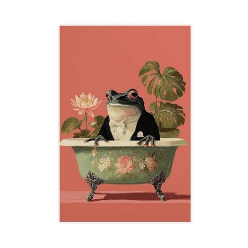 Poster Frosch in der Badewanne, Leinwandposter, Schlafzimmer-Dekor, Landschaftsdekoration, Geschenk, 30 x 45 cm Poster Frosch in der Badewanne, Leinwandposter, Schlafzimmer-Dekor, Landschaftsdekoration, Geschenk, 30 x 45 cm von BAJHTGHG