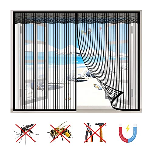 Magnet Fliegengitter Fenster, Fliegenvorhang Moskitonetz Fenster, Auto Schließen Magnetische Adsorption, für Fenster Türen-Black-b|| 51x51inch(130x130cm) von BAJIAN-LI